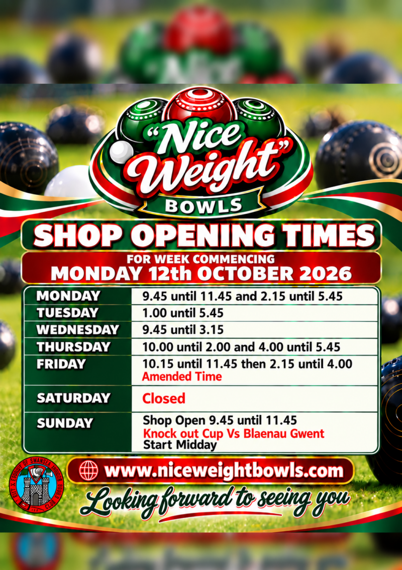 ⚫️⚪️Nice Weight Bowls- Opening Times Changes from 15th October⚫️⚪️